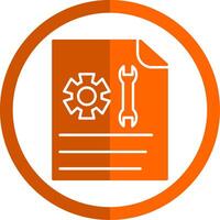 Technical Support Glyph Orange Circle Icon vector