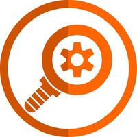 Search Engine Glyph Orange Circle Icon vector