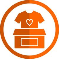 ropa donación glifo naranja circulo icono vector