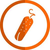Pickle Glyph Orange Circle Icon vector