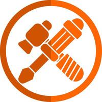 Repair Tools Glyph Orange Circle Icon vector