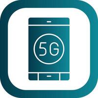 5g Glyph Gradient Round Corner Icon vector