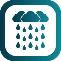 Heavy Rain Glyph Gradient Round Corner Icon vector