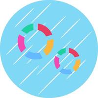 Pie Chart Flat Blue Circle Icon vector