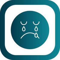 Crying Glyph Gradient Round Corner Icon vector