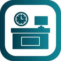 Workplace Glyph Gradient Round Corner Icon vector