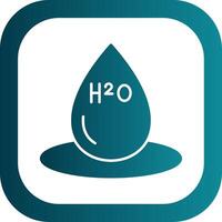 H2O glifo degradado redondo esquina icono vector