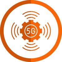 5G Glyph Orange Circle Icon vector
