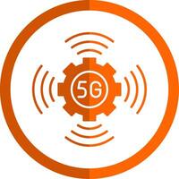 5G Glyph Orange Circle Icon vector