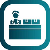Checkin Glyph Gradient Round Corner Icon vector