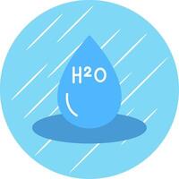 H2O plano azul circulo icono vector