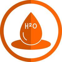 H2O glifo naranja circulo icono vector