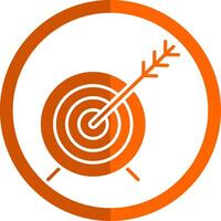 objetivo glifo naranja circulo icono vector