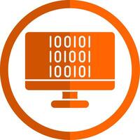 Binary Code Glyph Orange Circle Icon vector