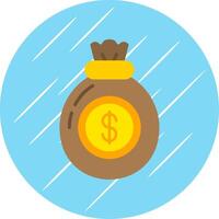 Money Bag Flat Blue Circle Icon vector