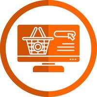 Order Glyph Orange Circle Icon vector