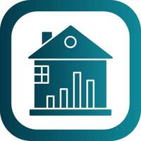 Real Estate Stats Glyph Gradient Round Corner Icon vector