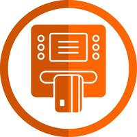 Atm Glyph Orange Circle Icon vector