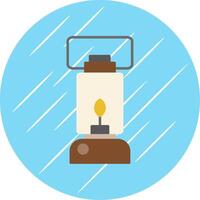 Oil Lamp Flat Blue Circle Icon vector