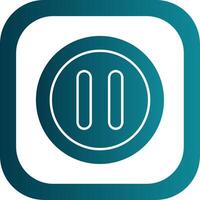 Pause Glyph Gradient Round Corner Icon vector