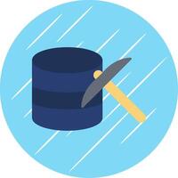 Data Mining Flat Blue Circle Icon vector