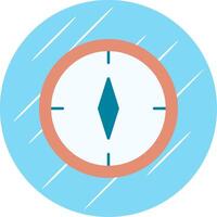 Brújula plano azul circulo icono vector