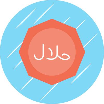 Halal Flat Blue Circle Icon