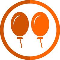 Balloons Glyph Orange Circle Icon vector