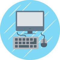 Computing Flat Blue Circle Icon vector