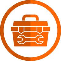 Toolbox Glyph Orange Circle Icon vector