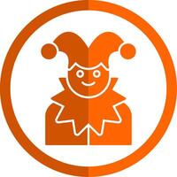 Jester Glyph Orange Circle Icon vector