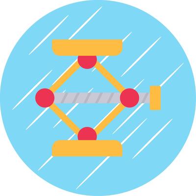 Screw Jack Flat Blue Circle Icon