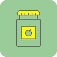 Jam Jar Filled Yellow Icon vector