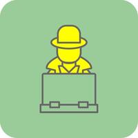 Hacker Filled Yellow Icon vector