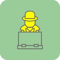 Hacker Filled Yellow Icon vector