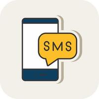 Sms Line Filled White Shadow Icon vector