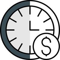 Time is Money Filled Half Cut Icon vector
