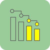 Bar Chart Filled Yellow Icon vector