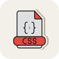 css línea lleno blanco sombra icono vector