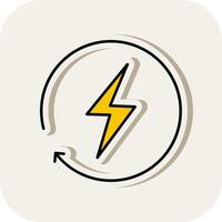 Energy Line Filled White Shadow Icon vector