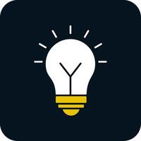 Light Bulb Glyph Two Color Icon vector