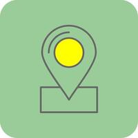 Map Filled Yellow Icon vector