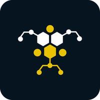 Molecule Glyph Two Color Icon vector