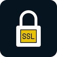 icono de dos colores de glifo ssl vector