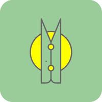 Clothes Peg Filled Yellow Icon vector