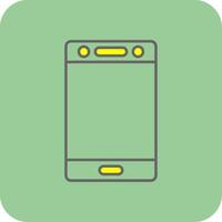 Mobile Filled Yellow Icon vector