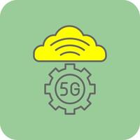 Cloud Server Filled Yellow Icon vector