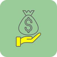 Money Bag Filled Yellow Icon vector