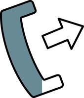 Phone Call Filled Half Cut Icon vector