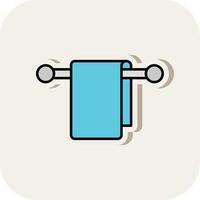 Towel Hanger Line Filled White Shadow Icon vector